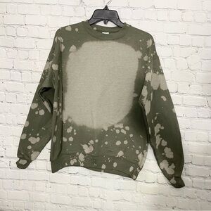 Green Tye Dye Casual Sweatshirt Top Size Medium